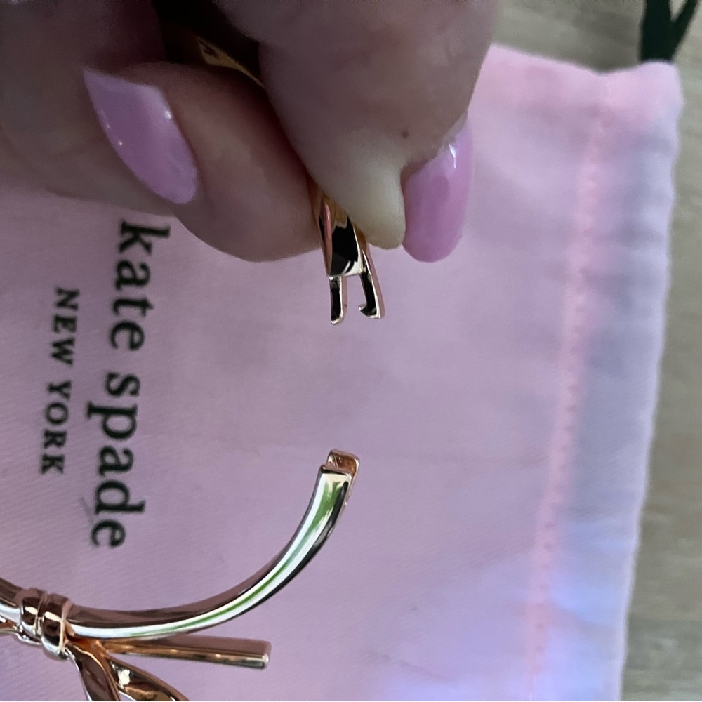 kate spade Skinny Mini Bow Bangle in Rose Gold - Picture 7 of 7